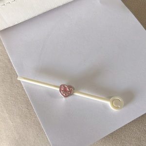 Heart shaped Silver and enamel bead